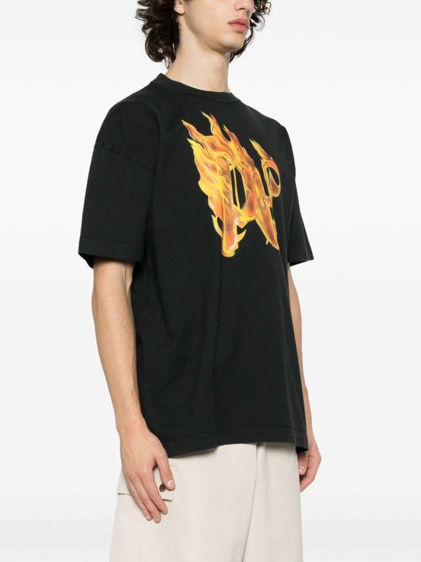 T-shirt Con Stampa Pa In Fiamme