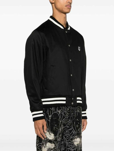 Bomber In Raso Con Patch In Volpe