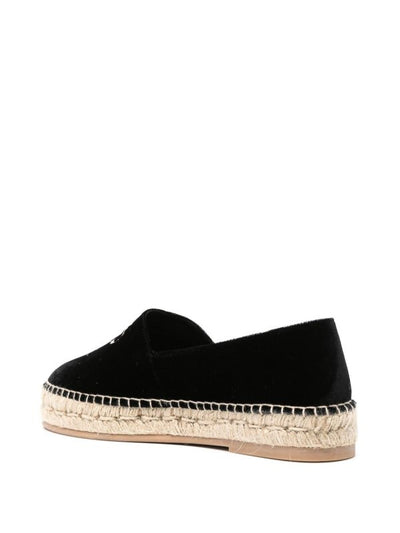 Espadrillas In Velluto Con Logo Ricamato