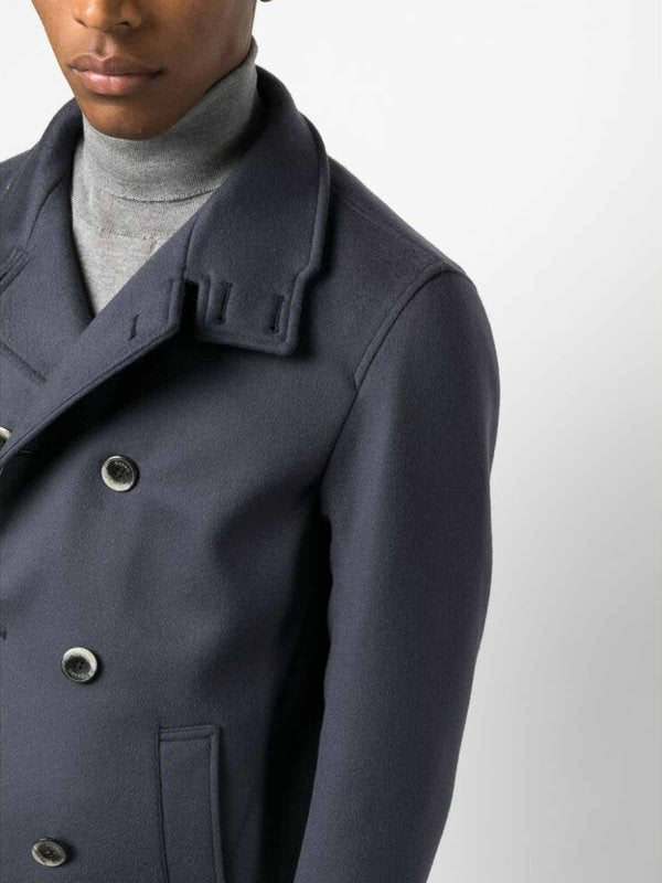 Cappotto Doppiopetto Blu-grigio