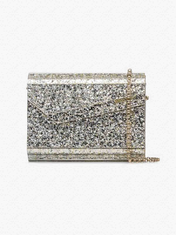 Pochette Con Dettagli Glitter Champagne