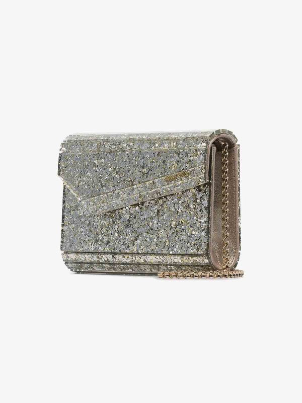 Pochette Con Dettagli Glitter Champagne