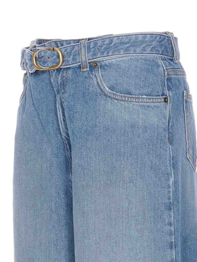 Jeans A Gamba Larga Con Cintura