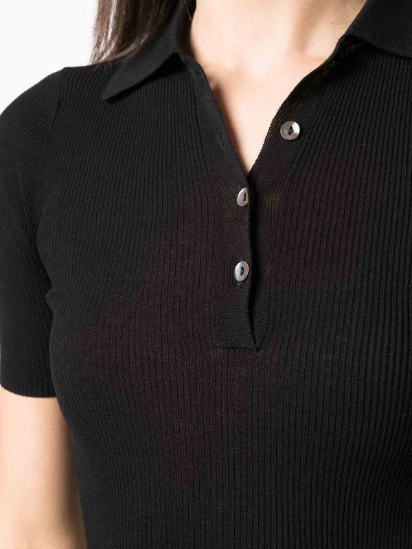 Top In T-shirt Con Colletto Polo