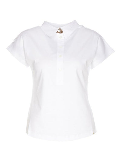 T-shirt Polo Bianca Con Logo Sul Colletto