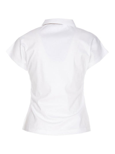 T-shirt Polo Bianca Con Logo Sul Colletto