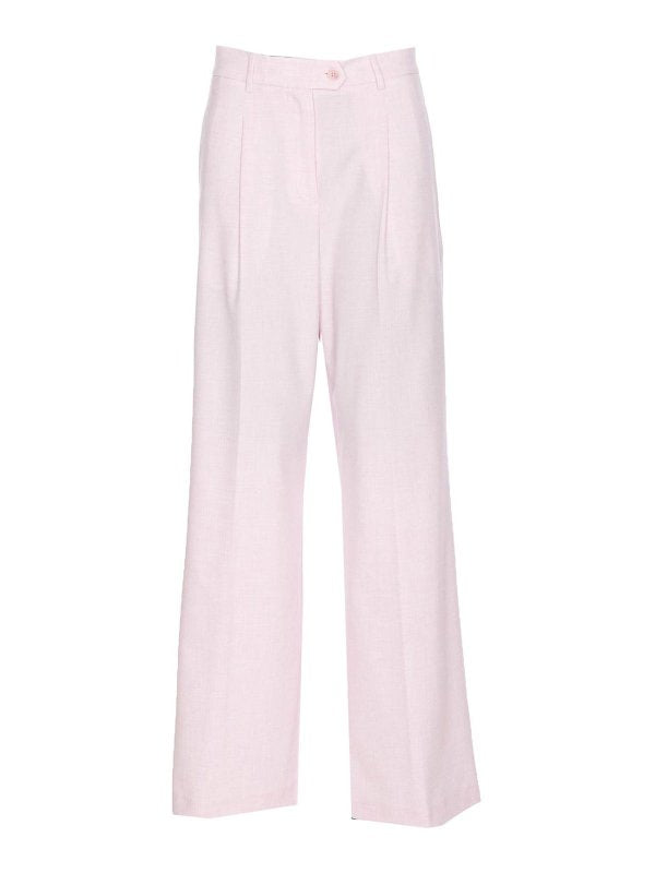 Pantaloni Rosa Con Zip Frontale