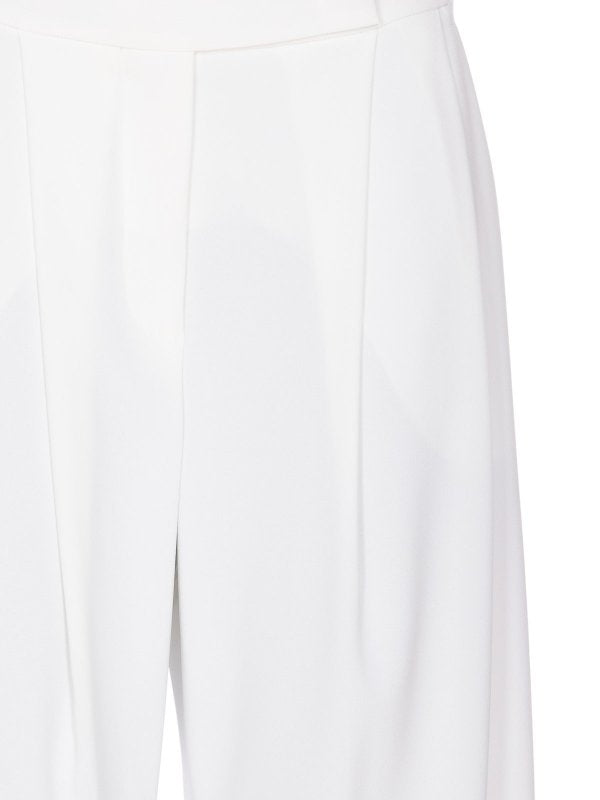 Pantalone Montano Bianco Con Zip Frontale E