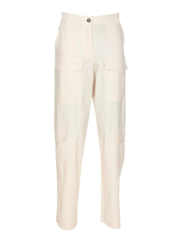 Pantaloni Serodoli Beige Con Tasche Cargo