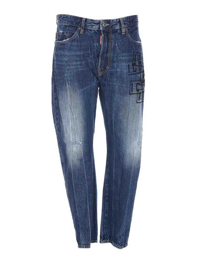 Toppa Con Stampa Bottoni Jeans Denim Bro