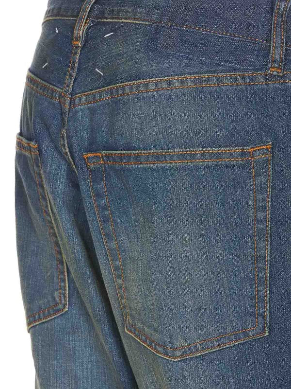 Jeans In Denim Con Bottone Frontale