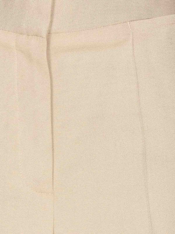 Pantaloni Beige Modello Ampio Con Zip E Ganci