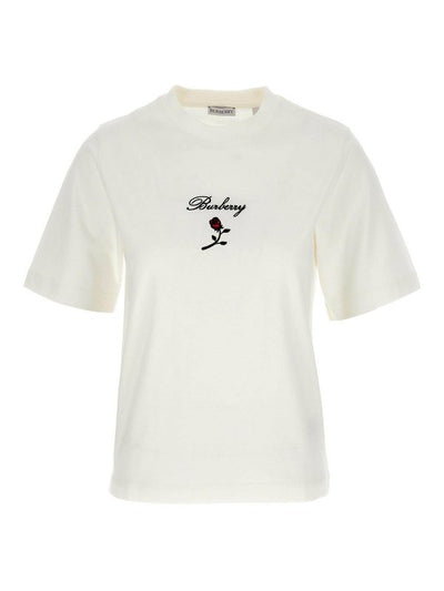 T-shirt In Cotone Logo Flock Crew