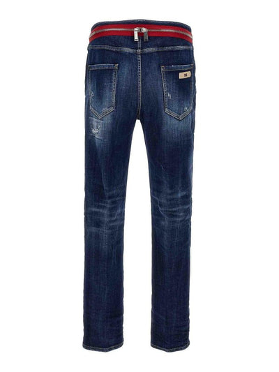 Jeans In Denim Stretch Effetto Destroyed