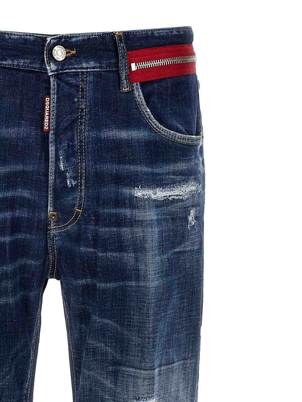 Jeans In Denim Stretch Effetto Destroyed