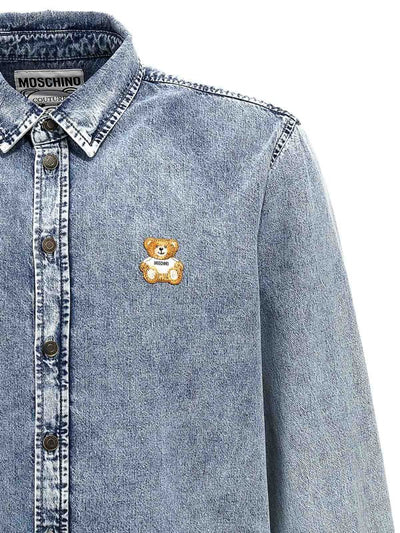 Camicia In Denim Di Cotone Con Logo Teddy