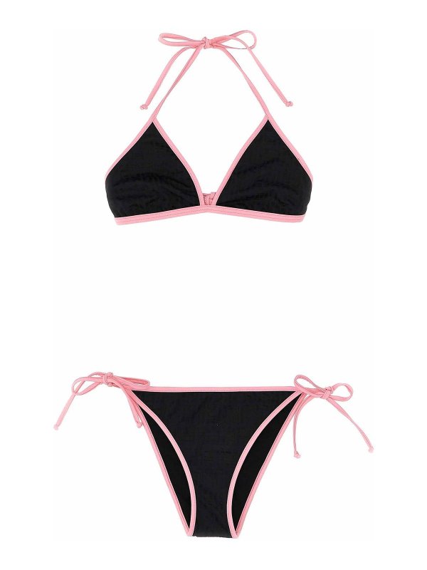 Bikini Elasticizzato Con Logo All-over