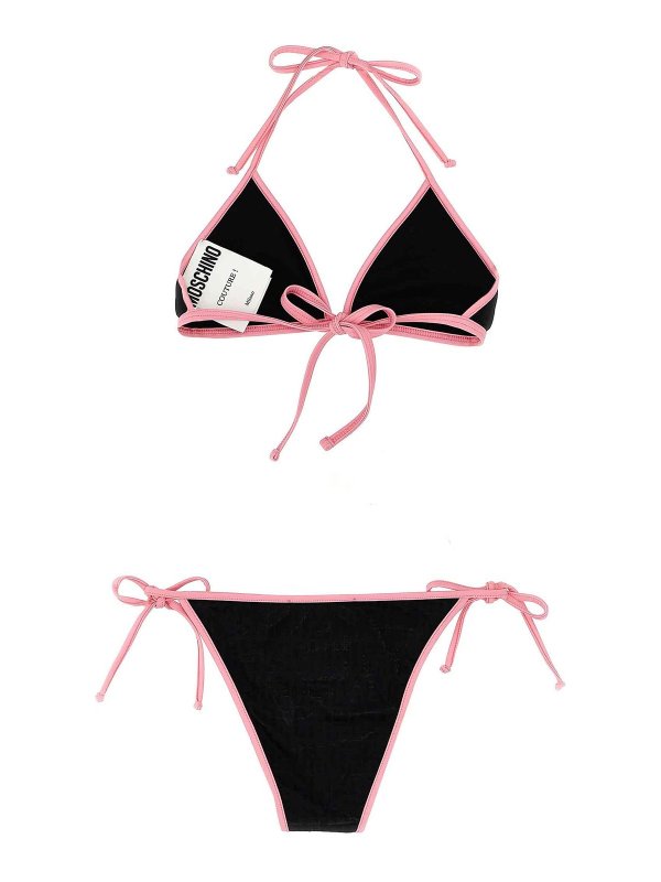 Bikini Elasticizzato Con Logo All-over