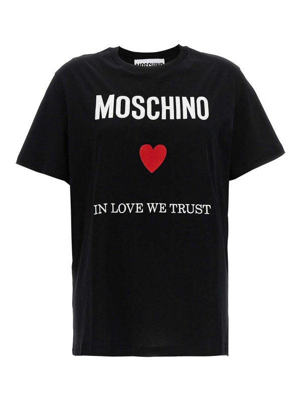 T-shirt In Cotone Love We Trust Girocollo