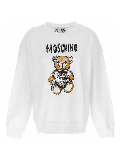 Felpa In Cotone Con Stampa Teddy Bear