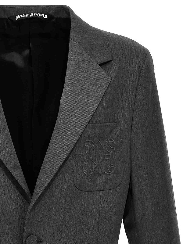 Blazer Tascabile Con Monogramma