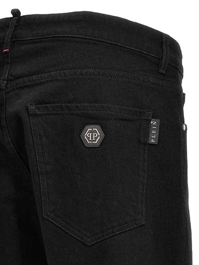 Placca Con Logo In Jeans Di Cotone Denim