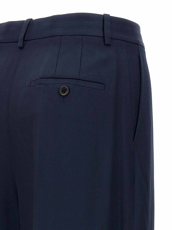 Pantaloni Eleganti Con Pieghe A Gamba Larga