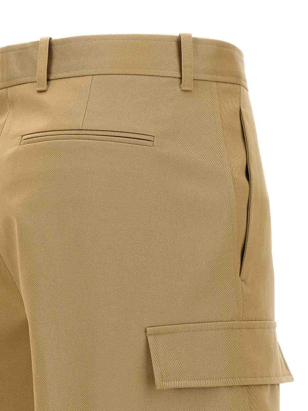 Pantaloni Cargo In Gabardine Di Cotone