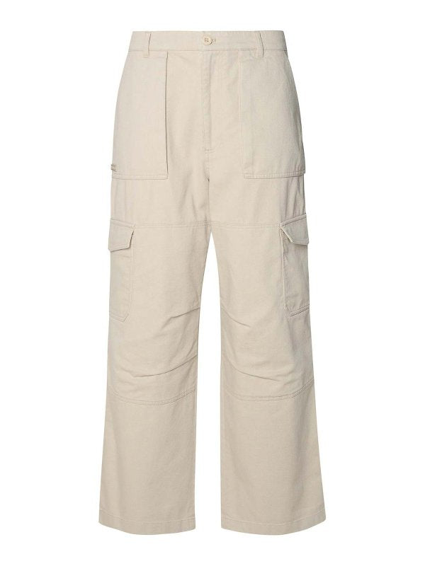 Pantaloni Cargo In Misto Cotone Beige