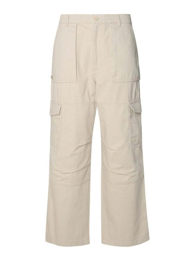 Pantaloni Cargo In Misto Cotone Beige