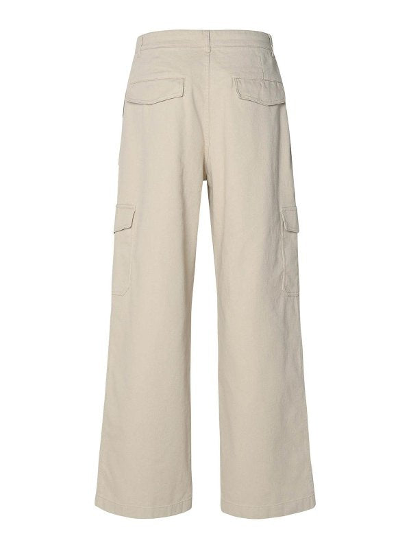 Pantaloni Cargo In Misto Cotone Beige