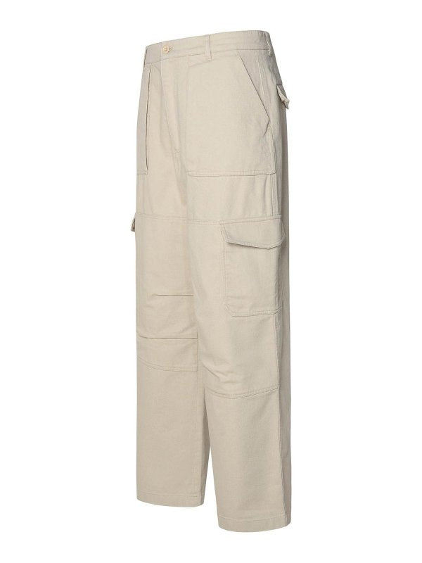 Pantaloni Cargo In Misto Cotone Beige