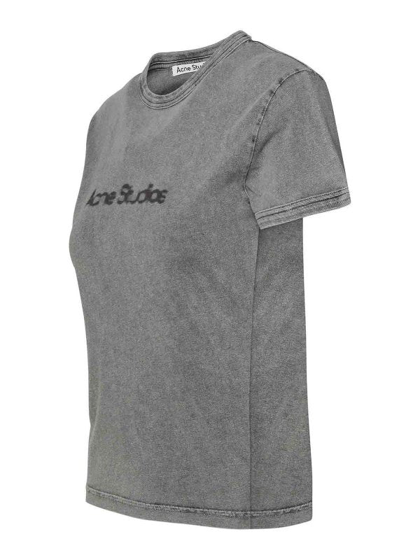 T-shirt In Cotone Grigio