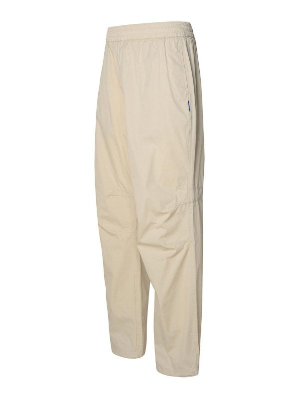 Pantaloni In Misto Cotone Beige