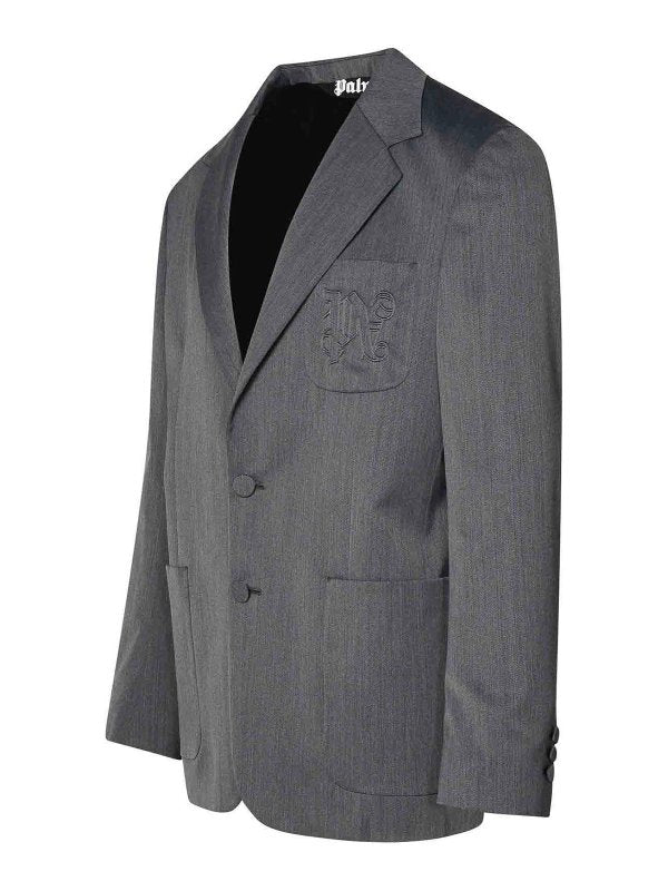 Blazer Tascabile Con Monogramma