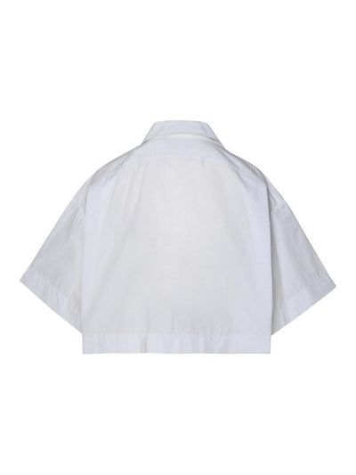 Camicia Crop In Cotone Bianco