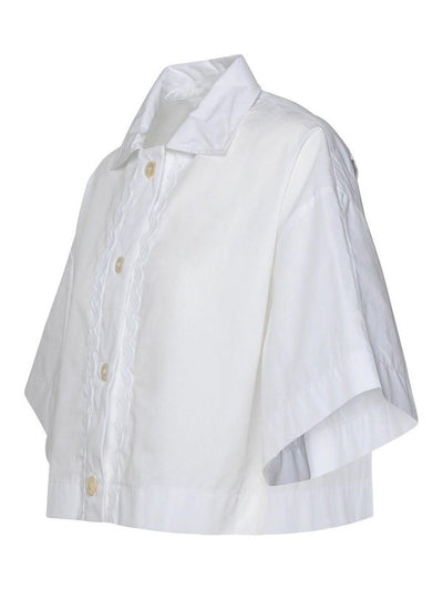 Camicia Crop In Cotone Bianco