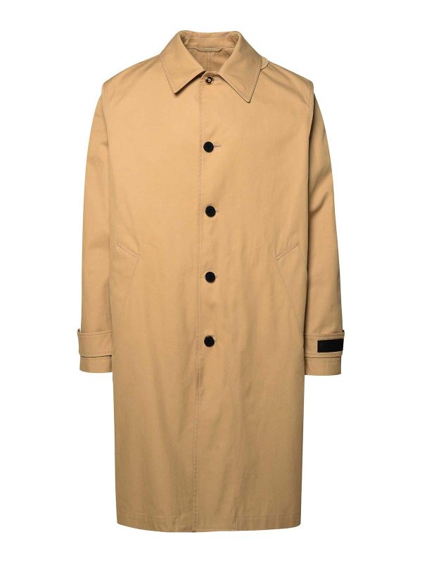 Trench In Cotone E Seta Beige