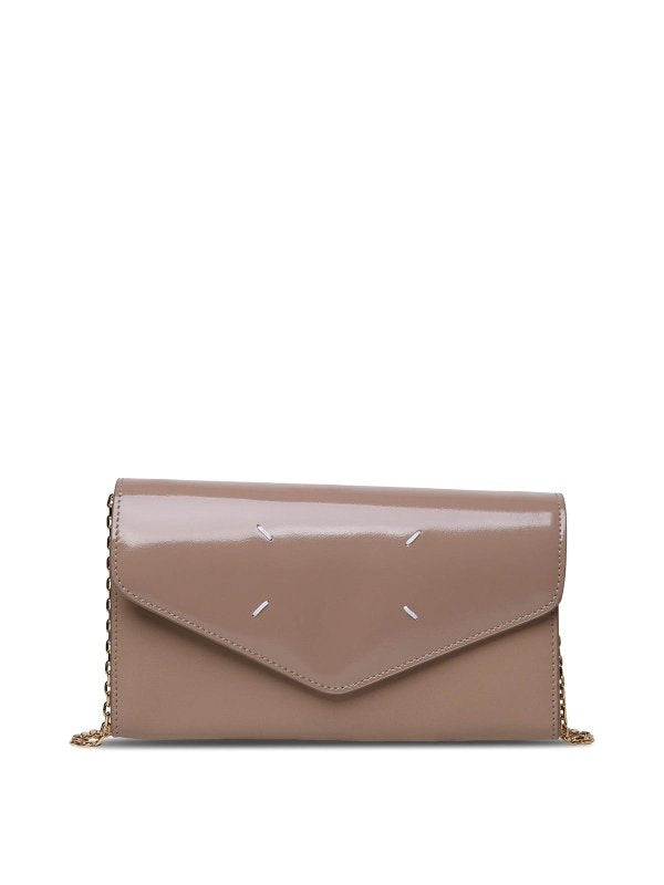 Borsa A Tracolla In Pelle Beige