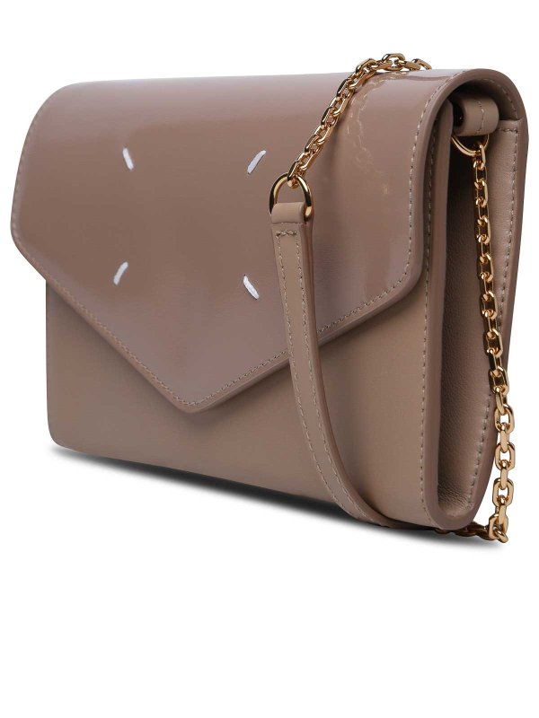 Borsa A Tracolla In Pelle Beige