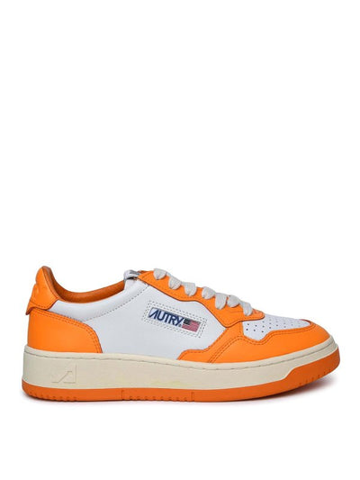 Sneaker In Pelle Arancione Medaglia