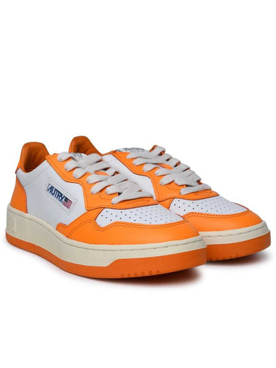 Sneaker In Pelle Arancione Medaglia