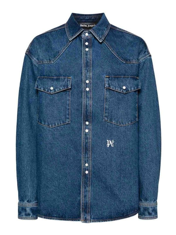 Camicia In Denim Con Monogramma