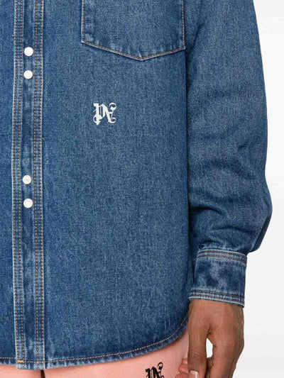 Camicia In Denim Con Monogramma