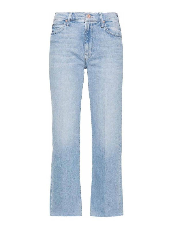 Jeans Corti In Denim Con Gamba Dritta