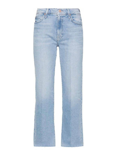 Jeans Corti In Denim Con Gamba Dritta