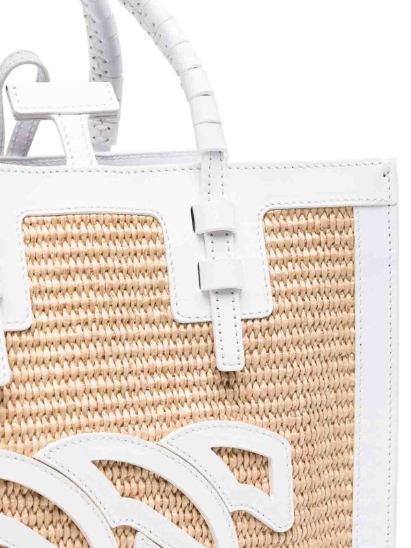 Borsa Tote Beauriva Mini In Rafia E Pelle