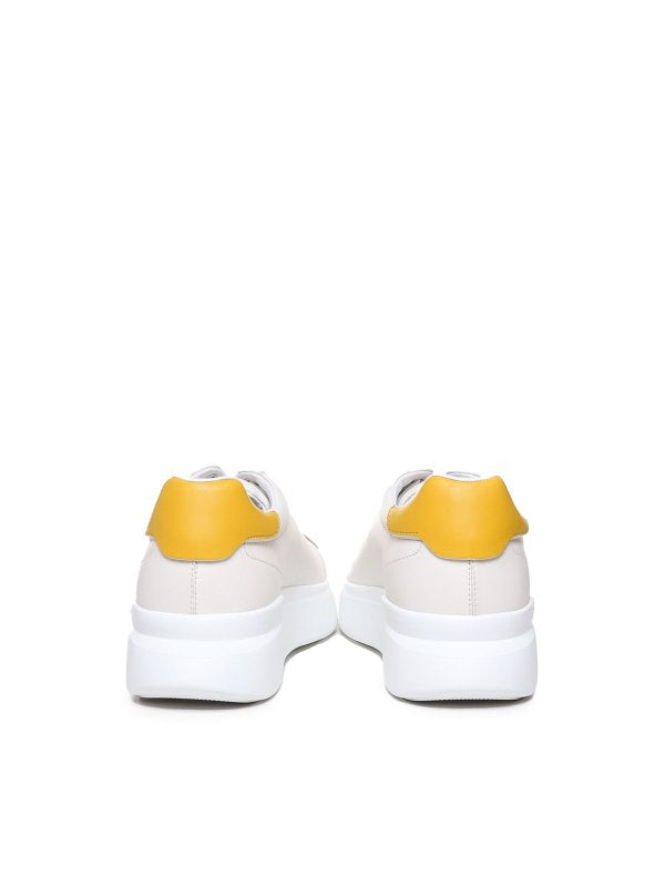 Scarpe Con Logo Bianco Giallo