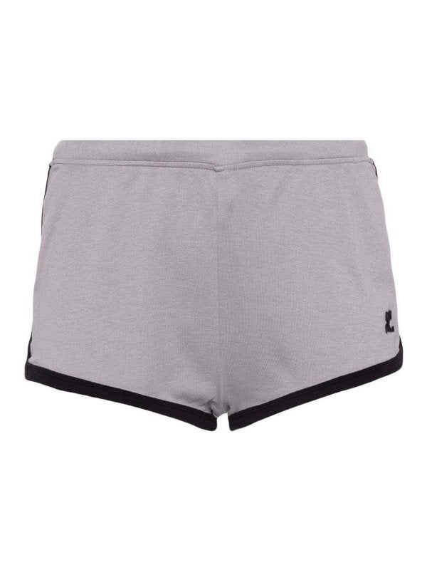 Mini Shorts In Cotone A Contrasto