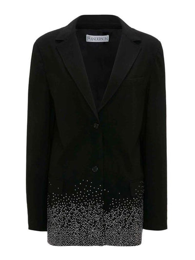 Blazer Con Orlo In Cristalli